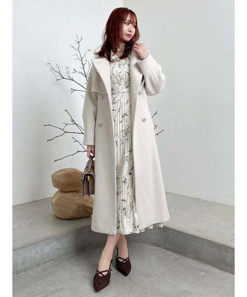 dazzlin（ダズリン）の「【WEB限定カラーあり】ダブルフリルフラワープリーツワンピース（ワンピース・レディース・ブラック/ベージュ/ピンク/アイボリー・SMALL/MEDIUM）」の21枚目の写真