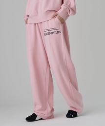 レディースのスウェットパンツ（ピンク/桃色系・刺繍