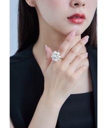 パールリング 指輪 レディース フリーサイズ ゴールド シルバー 結婚式 二次会 同窓会 成人式 パーティー お呼ばれ オケージョン フォーマル