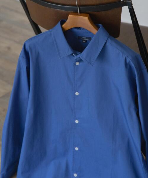 ITEMS URBANRESEARCH（アイテムズ アーバンリサーチ）の「コットン100ブロードレギュラーカラーシャツ（シャツ/ブラウス・メンズ・アイボリー/グレー系その他/ブルー・MEDIUM/LARGE）」の3枚目の写真