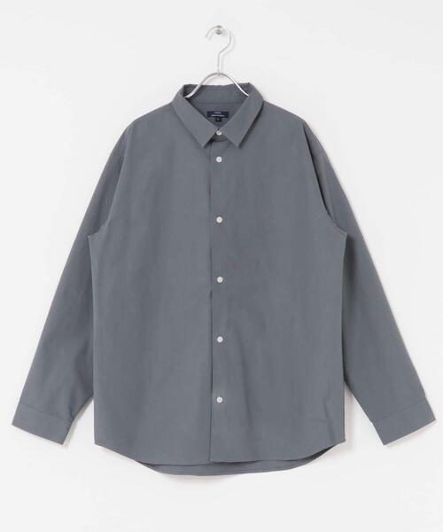 ITEMS URBANRESEARCH(アイテムズ アーバンリサーチ)の「コットン100ブロードレギュラーカラーシャツ(シャツ/ブラウス・メンズ・アイボリー/グレー系その他/ブルー・MEDIUM/LARGE)」の5枚目の写真