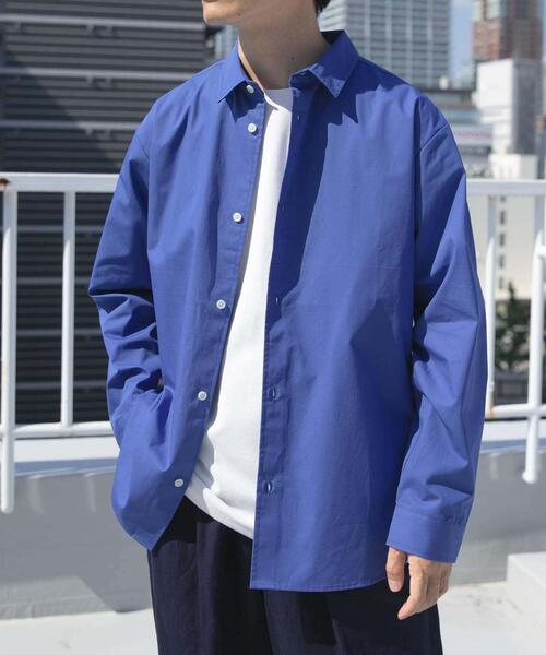 ITEMS URBANRESEARCH(アイテムズ アーバンリサーチ)の「コットン100ブロードレギュラーカラーシャツ(シャツ/ブラウス・メンズ・アイボリー/グレー系その他/ブルー・MEDIUM/LARGE)」の7枚目の写真