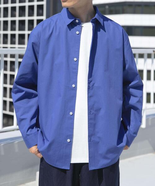 ITEMS URBANRESEARCH(アイテムズ アーバンリサーチ)の「コットン100ブロードレギュラーカラーシャツ(シャツ/ブラウス・メンズ・アイボリー/グレー系その他/ブルー・MEDIUM/LARGE)」の8枚目の写真