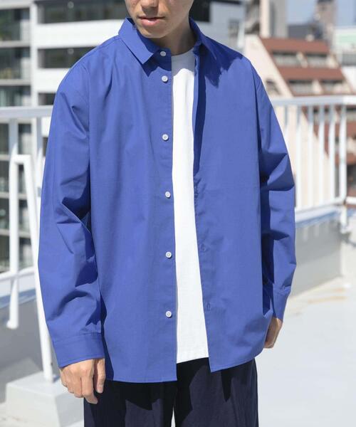 ITEMS URBANRESEARCH(アイテムズ アーバンリサーチ)の「コットン100ブロードレギュラーカラーシャツ(シャツ/ブラウス・メンズ・アイボリー/グレー系その他/ブルー・MEDIUM/LARGE)」の9枚目の写真