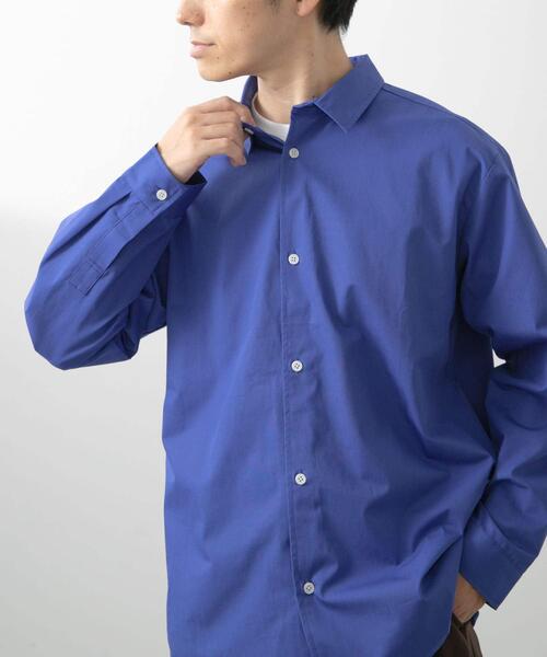 ITEMS URBANRESEARCH(アイテムズ アーバンリサーチ)の「コットン100ブロードレギュラーカラーシャツ(シャツ/ブラウス・メンズ・アイボリー/グレー系その他/ブルー・MEDIUM/LARGE)」の10枚目の写真