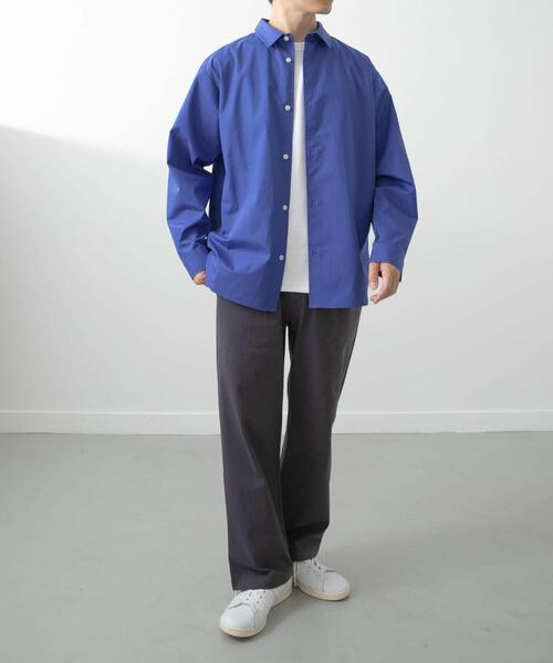 ITEMS URBANRESEARCH（アイテムズ アーバンリサーチ）の「コットン100ブロードレギュラーカラーシャツ（シャツ/ブラウス・メンズ・アイボリー/グレー系その他/ブルー・MEDIUM/LARGE）」の5枚目の写真