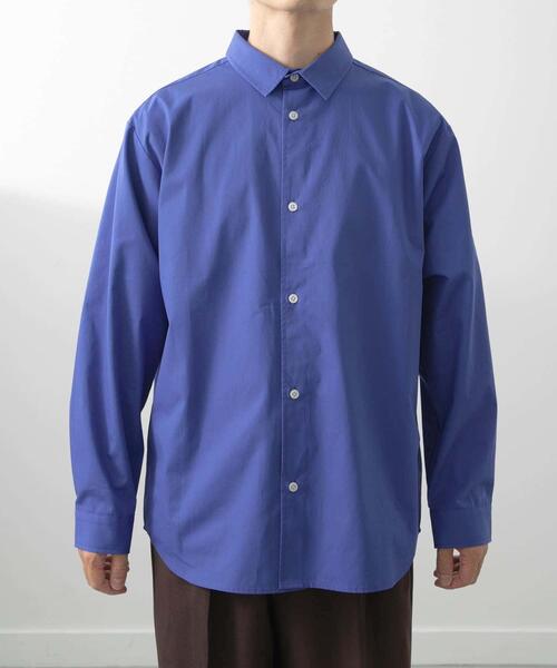 ITEMS URBANRESEARCH（アイテムズ アーバンリサーチ）の「コットン100ブロードレギュラーカラーシャツ（シャツ/ブラウス・メンズ・アイボリー/グレー系その他/ブルー・MEDIUM/LARGE）」の6枚目の写真