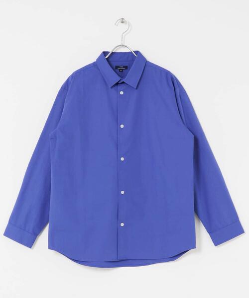 ITEMS URBANRESEARCH（アイテムズ アーバンリサーチ）の「コットン100ブロードレギュラーカラーシャツ（シャツ/ブラウス・メンズ・アイボリー/グレー系その他/ブルー・MEDIUM/LARGE）」の9枚目の写真