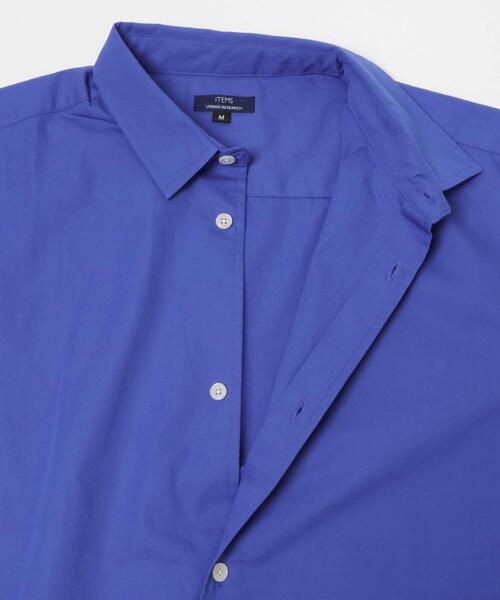 ITEMS URBANRESEARCH（アイテムズ アーバンリサーチ）の「コットン100ブロードレギュラーカラーシャツ（シャツ/ブラウス・メンズ・アイボリー/グレー系その他/ブルー・MEDIUM/LARGE）」の10枚目の写真