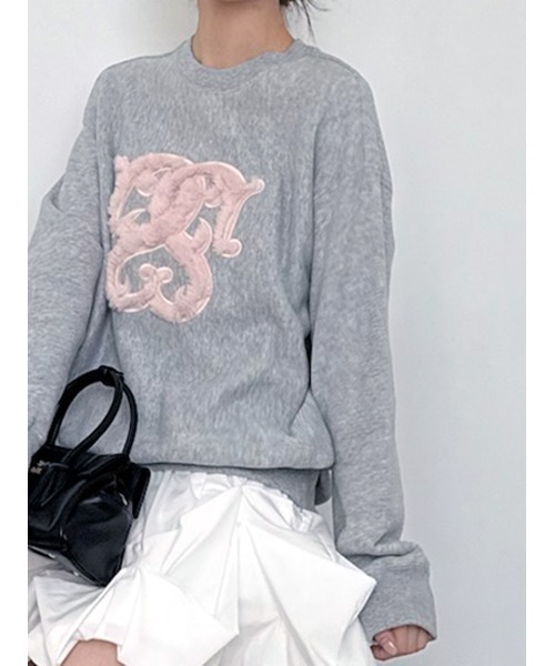 SNIDEL（スナイデル）の「【WEB限定/ボアコレクション】ボアロゴスウェット（スウェット・レディース・アイボリー/ライトピンク/ライトグレー/ネイビー・F）」の7枚目の写真