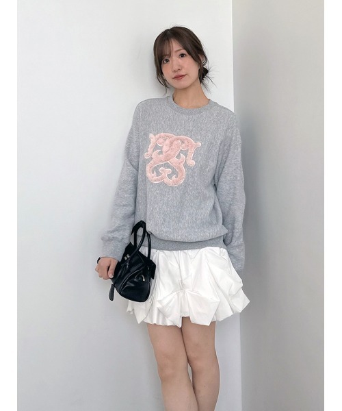 SNIDEL（スナイデル）の「【WEB限定/ボアコレクション】ボアロゴスウェット（スウェット・レディース・アイボリー/ライトピンク/ライトグレー/ネイビー・F）」の8枚目の写真