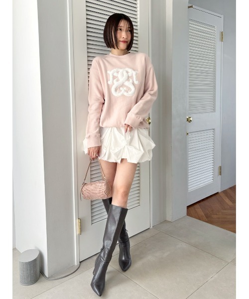 新品未開封 ボアロゴスウェット グレー snidel スナイデル WEB限定/ボアコレクション】ボアロゴスウェット（スウェット）｜SNIDEL