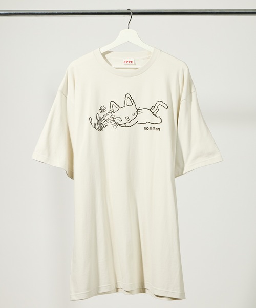 salle de bal(サルデバル)の「【 ノンタン 】 リラックスTシャツ WNI(Tシャツ/カットソー・レディース・ピンク/ナチュラル/ネイビー・FREE)」の1枚目の写真