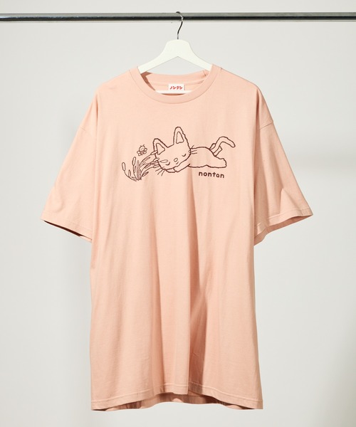 salle de bal(サルデバル)の「【 ノンタン 】 リラックスTシャツ WNI(Tシャツ/カットソー・レディース・ピンク/ナチュラル/ネイビー・FREE)」の3枚目の写真