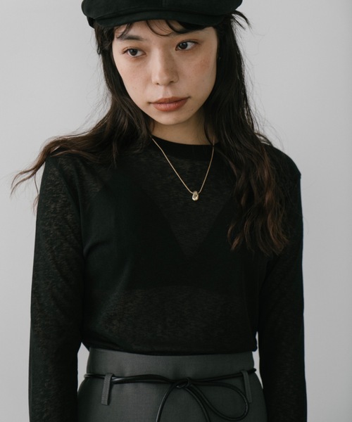 DRWCYS(ドロシーズ)の「シアークルーネックトップス(Tシャツ/カットソー・レディース・ホワイト/ピンク/ブラック・FREE)」の9枚目の写真