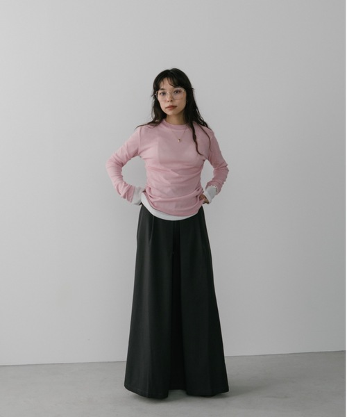 DRWCYS(ドロシーズ)の「シアークルーネックトップス(Tシャツ/カットソー・レディース・ホワイト/ピンク/ブラック・FREE)」の22枚目の写真