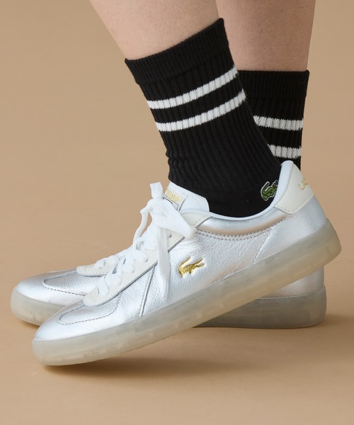 LACOSTE(ラコステ)の「レディース BASESHOT PRO 225 1 SFA(スニーカー・レディース・シルバー・22.5cm/23.5cm/24.5cm/23.0cm/24.0cm)」の3枚目の写真