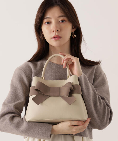 EDIT COLOGNE（エディットコロン）の「フロントリボンバッグ（ショルダーバッグ・レディース・ブラウン系その他/ベージュ/ホワイト系その他/ベージュ系その他・ﾌﾘ-）」の16枚目の写真