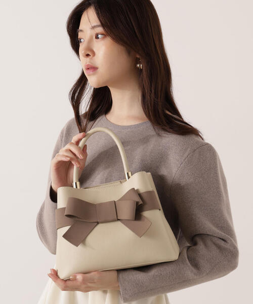 EDIT COLOGNE（エディットコロン）の「フロントリボンバッグ（ショルダーバッグ・レディース・ブラウン系その他/ベージュ/ホワイト系その他/ベージュ系その他・ﾌﾘ-）」の17枚目の写真