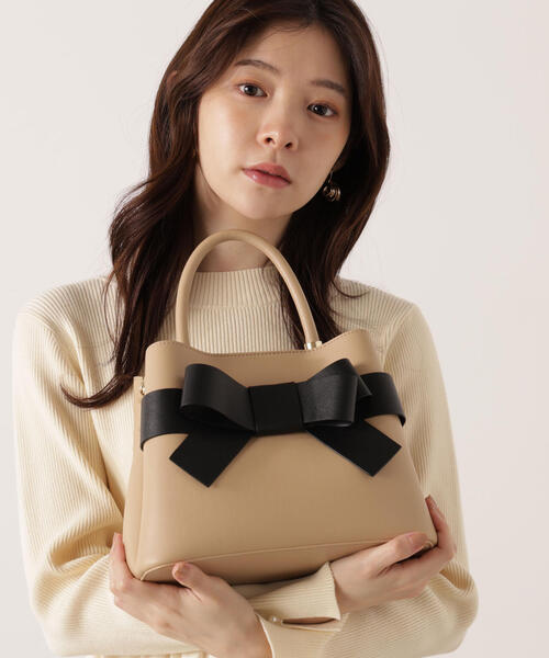 EDIT COLOGNE（エディットコロン）の「フロントリボンバッグ（ショルダーバッグ・レディース・ブラウン系その他/ベージュ/ホワイト系その他/ベージュ系その他・ﾌﾘ-）」の19枚目の写真