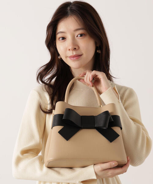 EDIT COLOGNE（エディットコロン）の「フロントリボンバッグ（ショルダーバッグ・レディース・ブラウン系その他/ベージュ/ホワイト系その他/ベージュ系その他・ﾌﾘ-）」の21枚目の写真