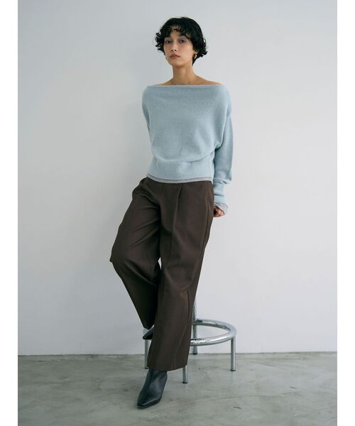 LAGUNAMOON（ラグナムーン）の「フォックスブレンドオフショルニットプルオーバー（ニット/セーター・レディース・ラベンダー/ブラウン/ライトブルー・FREE）」の7枚目の写真