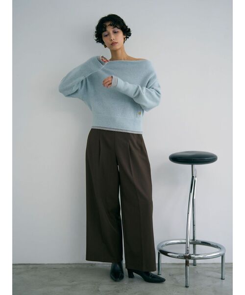 LAGUNAMOON（ラグナムーン）の「フォックスブレンドオフショルニットプルオーバー（ニット/セーター・レディース・ラベンダー/ブラウン/ライトブルー・FREE）」の8枚目の写真