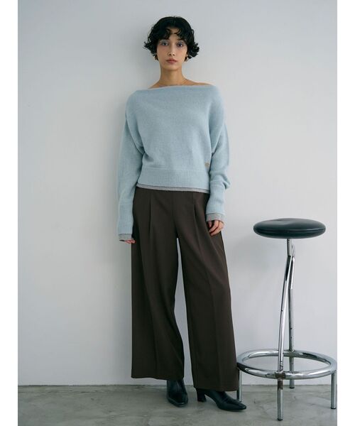 LAGUNAMOON（ラグナムーン）の「フォックスブレンドオフショルニットプルオーバー（ニット/セーター・レディース・ラベンダー/ブラウン/ライトブルー・FREE）」の9枚目の写真