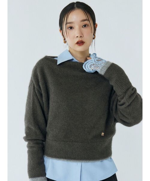 LAGUNAMOON（ラグナムーン）の「フォックスブレンドオフショルニットプルオーバー（ニット/セーター・レディース・ラベンダー/ブラウン/ライトブルー・FREE）」の11枚目の写真