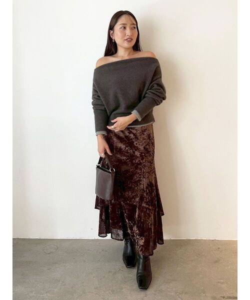 LAGUNAMOON（ラグナムーン）の「フォックスブレンドオフショルニットプルオーバー（ニット/セーター・レディース・ラベンダー/ブラウン/ライトブルー・FREE）」の17枚目の写真