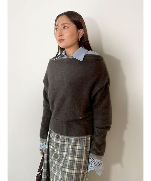 LAGUNAMOON（ラグナムーン）の「フォックスブレンドオフショルニットプルオーバー（ニット/セーター・レディース・ラベンダー/ブラウン/ライトブルー・FREE）」の21枚目の写真