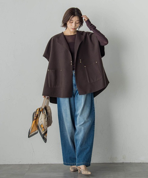 Droite lautreamont（ドロワットロートレアモン）の「コットンサラチュールカットソー≪手洗い可能≫（Tシャツ/カットソー・レディース・ブラウン/ブラック/オフホワイト・M）」の21枚目の写真