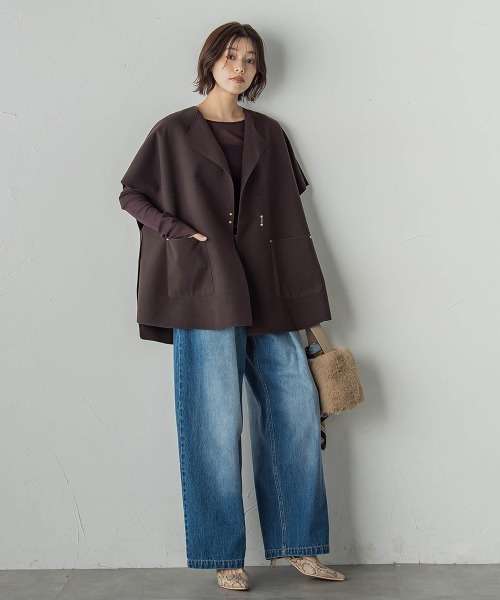 Droite lautreamont（ドロワットロートレアモン）の「コットンサラチュールカットソー≪手洗い可能≫（Tシャツ/カットソー・レディース・ブラウン/ブラック/オフホワイト・M）」の22枚目の写真