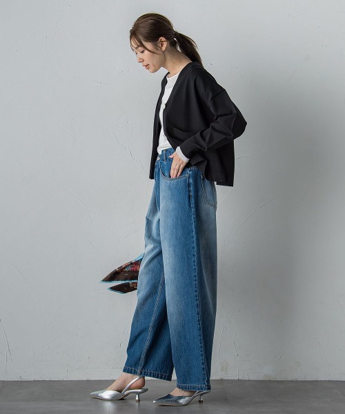 Droite lautreamont（ドロワットロートレアモン）の「コットンサラチュールカットソー≪手洗い可能≫（Tシャツ/カットソー・レディース・ブラウン/ブラック/オフホワイト・M）」の5枚目の写真