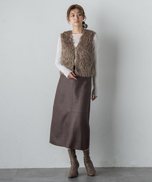 Droite lautreamont（ドロワットロートレアモン）の「コットンサラチュールカットソー≪手洗い可能≫（Tシャツ/カットソー・レディース・ブラウン/ブラック/オフホワイト・M）」の6枚目の写真