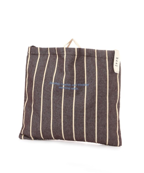 beej（ビージ）の「[A4サイズ収納可]【beej(ビージ)】Strip Bag（トートバッグ・レディース・ダークブラウン/ブルー/ベージュ・FREE）」の4枚目の写真