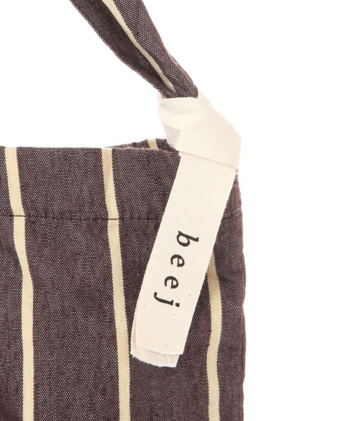 beej（ビージ）の「[A4サイズ収納可]【beej(ビージ)】Strip Bag（トートバッグ・レディース・ダークブラウン/ブルー/ベージュ・FREE）」の8枚目の写真