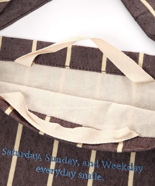 beej（ビージ）の「[A4サイズ収納可]【beej(ビージ)】Strip Bag（トートバッグ・レディース・ダークブラウン/ブルー/ベージュ・FREE）」の12枚目の写真