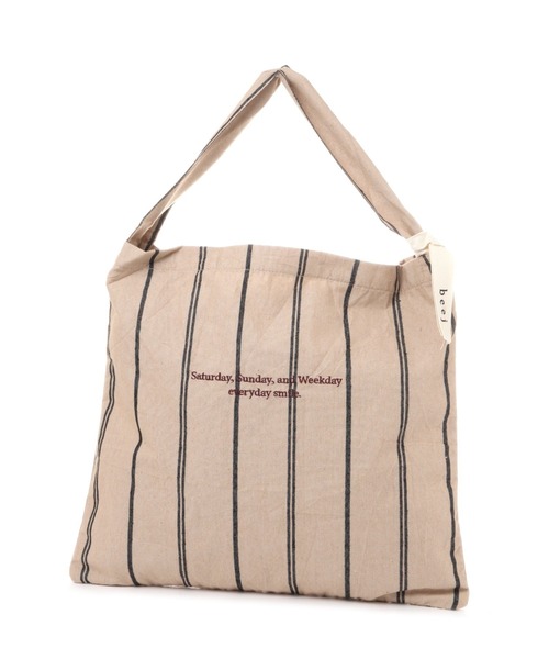 beej（ビージ）の「[A4サイズ収納可]【beej(ビージ)】Strip Bag（トートバッグ・レディース・ダークブラウン/ブルー/ベージュ・FREE）」の17枚目の写真