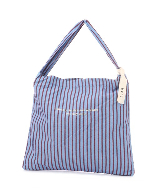 beej（ビージ）の「[A4サイズ収納可]【beej(ビージ)】Strip Bag（トートバッグ・レディース・ダークブラウン/ブルー/ベージュ・FREE）」の19枚目の写真