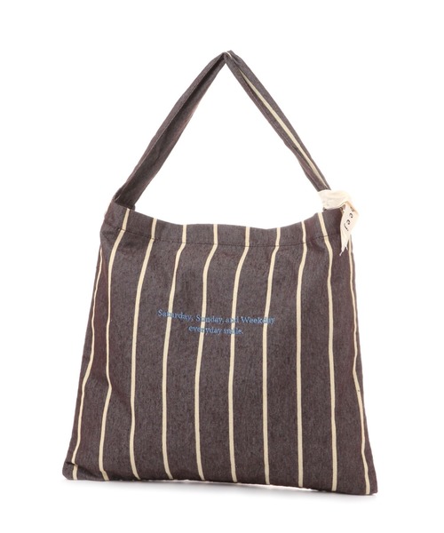 beej（ビージ）の「[A4サイズ収納可]【beej(ビージ)】Strip Bag（トートバッグ・レディース・ダークブラウン/ブルー/ベージュ・FREE）」の18枚目の写真