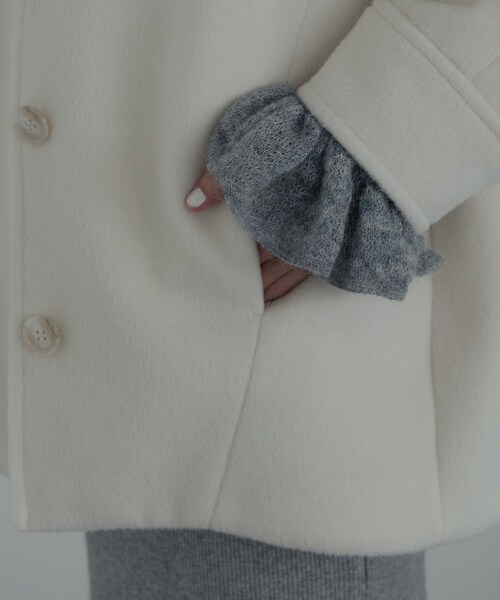 GALLEST（ギャレスト）の「ビッグカラーダブルフェイスコート（チェスターコート・レディース・チャコールグレー/オフホワイト・38）」の18枚目の写真