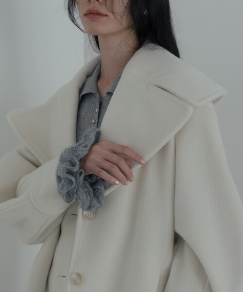 セール】ビッグカラーダブルフェイスコート（チェスターコート