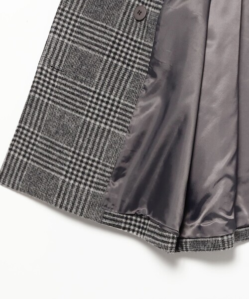 Ray BEAMS（レイビームス）の「チェック ビーバー ダブル ハーフコート（ステンカラーコート・レディース・グレー/ダークブラウン・0/1）」の21枚目の写真