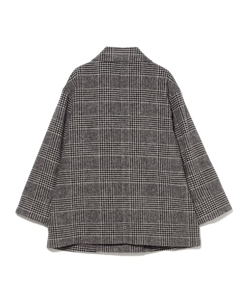 Ray BEAMS（レイビームス）の「チェック ビーバー ダブル ハーフコート（ステンカラーコート・レディース・グレー/ダークブラウン・0/1）」の22枚目の写真