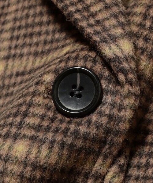 Ray BEAMS（レイビームス）の「チェック ビーバー ダブル ハーフコート（ステンカラーコート・レディース・グレー/ダークブラウン・0/1）」の7枚目の写真