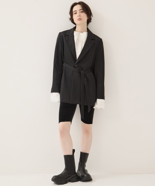 Dessin de Mode（デッサンドモード）の「【Dessin de mode/デッサンデモード】《STUDIOUS別注》バックインパーテッドジャケット/秋服（テーラードジャケット・レディース・ベージュ/ブラック・1/2）」の17枚目の写真