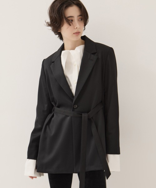 Dessin de Mode（デッサンドモード）の「【Dessin de mode/デッサンデモード】《STUDIOUS別注》バックインパーテッドジャケット/秋服（テーラードジャケット・レディース・ベージュ/ブラック・1/2）」の19枚目の写真