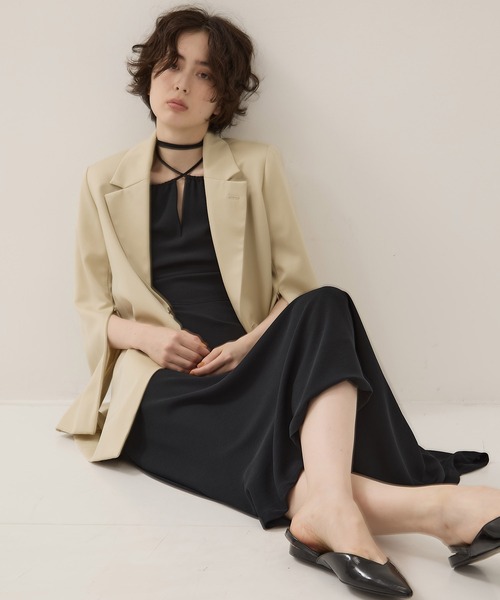 Dessin de Mode（デッサンドモード）の「【Dessin de mode/デッサンデモード】《STUDIOUS別注》バックインパーテッドジャケット/秋服（テーラードジャケット・レディース・ベージュ/ブラック・1/2）」の22枚目の写真