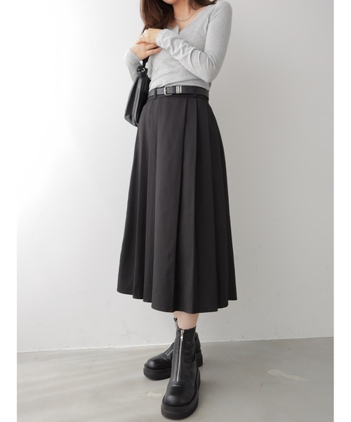 セール】タックプリーツ ロングスカート（スカート）｜VIVID